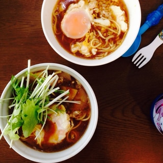 春休みのランチに♪親子でにっこりたまごラーメン